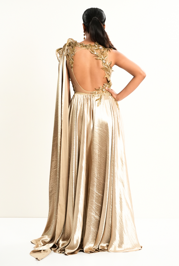 Golden Seraph | Gold drape gown