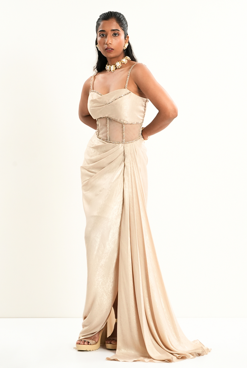Drape Envy | Champion gold Drape dress