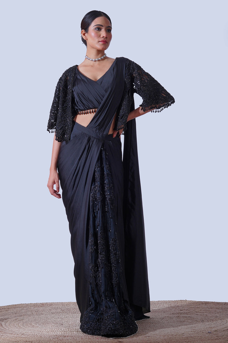 MYRA SAREE WITH CAPE